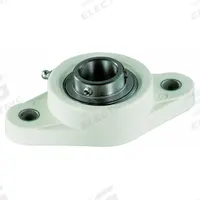 NTN 2 Bolt Flange Bearing: Radial Ball, 25 mm Bore, Polymer, Set Screws, 70 mm Lg, 36.8 mm Wd (MPN SUCNFL205). Key specifications — Bore Type: Cylindrical; Brand: NTN; Lubricant Material: FDA/USDA-H1 Solid Grease; Mounting Bolt Size: M10; System of Measurement: Metric; Included Bearing Cap: None.