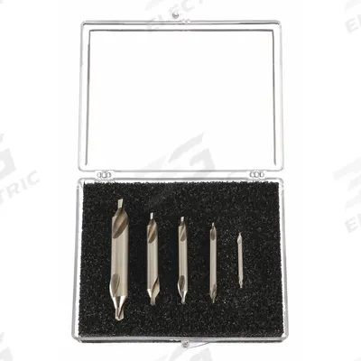 CLEVELAND Center Drill Set: Plain-Tip, 5 Pc, 60° - Plain-Tip Center Drill Sets