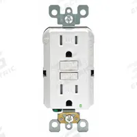 LEVITON GFI Receptacle: Decorator Duplex, 5-15, White, GFCI, 125V AC, 15 A, 2 Pole / 3 Wire (MPN GFTR1-W)