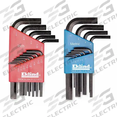 EKLIND Hex Key Set: 16 or More Pieces, Hex-L Short, L, Metric and SAE, Std End - L-Shaped Hex Key Sets