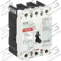 EATON Molded Case Circuit Breaker: 100 A Amps, 18kA at 240V AC, Fixed, ABC, Load Side Lug, Std, EHD (MPN EHD3100). Key specifications — attr217792: EHD; attr196056: 18kA at 240V AC; attr196057: Fixed; attr196058: ABC; attr196059: Load Side Lug; attr196061: 100A/F.