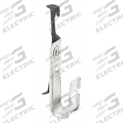 B-LINE BY EATON J-Hook: Clip-On with Locking Latch, 3/4 in Max. Bundle Dia., Galvanized Steel (MPN BCH12-W2). Key specifications — Material: Galvanized Steel; Includes Locking Latch: Yes; Color: Silver; Brand: B-LINE BY EATON; Mounting Location: Wire; Mounting & Attachment (subhead): Clip-On with Locking Latch.