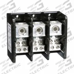 SQUARE D Power Distribution Block: Open, Lug, Lug, 6 AWG – 400 kcmil For Line Side Wire Sizes (MPN 9080LBA363104). Key specifications — attr1361688: Surface; attr1308686: SQUARE D; attr1361672: Copper.