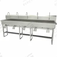 SANI-LAV Wash Station: 45 in Overall Ht, 97 in Bowl Lg, 8 in Bowl Dp, 0.5 gpm Flow Rate, 16 ga (MPN 510FK2.5). Key specifications — Includes Side Splash: Side Splash Not Included; Brand: SANI-LAV.