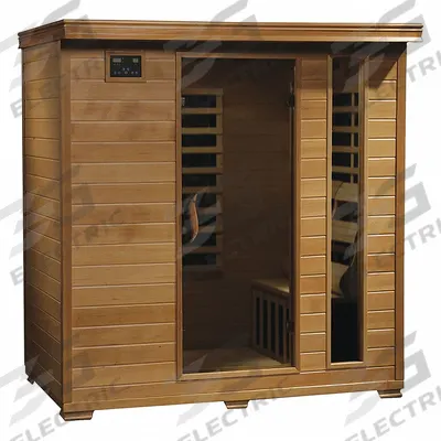 HEATWAVE Infrared Sauna: Rectangular, Hemlock Wood, 4 Max Occupancy, 9 Heaters - Infrared Saunas