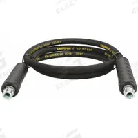 Hydraulic Hose Assembly: 3/8 in ID, NPTF x NPTF, 6 ft Lg, Black, 3/8 in x 3/8 in Fitting Size, H9306. Key specifications — Hose Color: Black; Hose Tube Material: Rubber; Fitting Type: NPTF x NPTF; Manufacturer Part Number: H9306; Brand: ENERPAC.