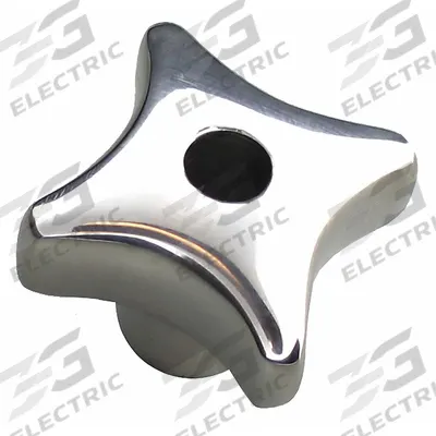 Grainger Hand Knob: 4 Point, Stainless Steel, 3/8"-16 Thread, 1.96 in Dia - Corrosion-Resistant 4-Arm Knobs with Threaded Through-Hole