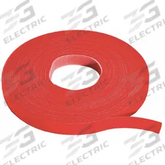 RIP-TIE Hook-and-Loop Cable Tie Roll: 15 ft Lg, 0.5 in Wd, 50 lb Tensile Strength, Red (MPN W-15-1RL-RD). Key specifications — Color: Red; Material: Polyethylene; Brand: RIP-TIE.