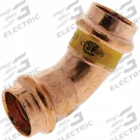 NIBCO Crimp Elbow Fitting: 45° Elbow, 3/4 in CTS x 3/4 in CTS x 3/4 in CTS x 3/4 in Pipe size (MPN 9042900HPC). Key specifications — Brand: NIBCO; Broad - Material for Bullet: Copper Or Bronze; Fitting Size: 3/4 in CTS x 3/4 in CTS x 3/4 in CTS x 3/4 in Pipe; Brand - Broad: NIBCO.