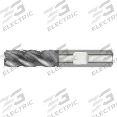 WIDIA HANITA Corner Radius End Mill: Carbide, AlTiN Coated, 4 Flute, 1/8" Mill Dia, 1/2" LOC - Fast-Cutting Carbide Corner-Radius End Mills for Steel & Cast Iron