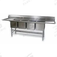 EAGLE GROUP Kitchen Sink: 4 Bowls, 44 1/2 in Overall Ht, 116 in Overall Lg, 27 in Overall Wd (MPN FN2072-4-18-14/3). Key specifications — Brand: EAGLE GROUP.