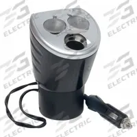 ROADPRO Power Adapter: Power Splitter, 3 Connections, 22 in Cord Lg, Black, 12V Auxiliary Port (MPN RP492). Key specifications — Color: Black; Includes: 12V Cup Holder Power Outlet with 22 in DC Cord; Product Type: Power Splitter; Compatible Devices: 12V Devices; Brand: ROADPRO; Ports: 12V Auxiliary Port.