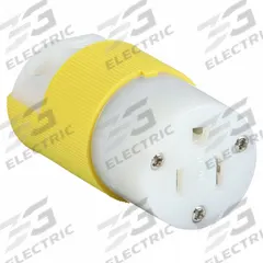 HUBBELL Straight Blade Connector: 5-15R, 125V AC, 15 A, 2 Pole, 3 Wire, Yellow (MPN HBL52CM69C)