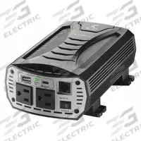 COBRA Inverter: Pure Sine Wave, Input Terminals, 400 W Continuous Output Power, 4 Outlets, 115V AC (MPN CPI400PSW). Key specifications — Brand: COBRA; DC Connection: Input Terminals; Input Voltage: 10 to 15V DC; Inverter Output Form: Pure Sine Wave; Output Frequency: 60 Hz; Output Voltage: 115V AC.