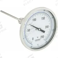 ASHCROFT Dial Thermometer: 0°F to 250°F /-20°C to 120°C, ±1% Accuracy, 6 in Stem Lg, 5 in Dial Dia (MPN 50EI60E). Key specifications — Accuracy: ±1 %; Brand: ASHCROFT.