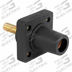 Single Pole Receptacle: Black, Straight Taper Nose Mating, Threaded Stud Termination, 400 A (MPN 16R26-1UE). Key specifications — Series: 16; Receptacle Gender: Female; Brand: LEVITON.