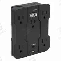 TRIPP LITE Outlet Strip: 5 Outlets, 1,050 J Rated Energy, 3.9 A Current, UL 1449, Black, 5-15P (MPN SK5BUCAM). Key specifications — Brand: TRIPP LITE; Mounting Style: Keyhole.