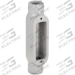 Conduit Outlet Body: Iron, 3/4 in Trade Size, C Body, 8 cu in Body Capacity, Threaded Hub (MPN C28). Key specifications — Finish: Powder Coated; Includes: Set Screw Hubs; For Use With: RMC; Brand: HUBBELL KILLARK; Hub Style: Threaded; Mfr. Series: Duraloy 8.
