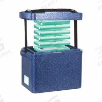 Cryogenic Storage Box: 11 3/8 in Overall Lg, 9 3/4 in Overall Wd, 6 3/4 in Overall Ht, 10 L Capacity (MPN 0372643). Key specifications — Material: Polypropylene; Includes: (2) 22°C End Caps; Product Type: Transport Box; Brand: COLE-PARMER.