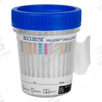 ACCUTEST Urine Drug Test Kit: 25 Tests, No Reagants Required, Adulterations Detected, Cup (MPN DS432). Key specifications — Adulterations Detected: Yes; Brand: ACCUTEST; Reagents Required: No Reagants Required; Product Type: Urine Drug Test Kit; Cup Included: Cup; Drugs Detected: PCP; Standards: FDA Cleared.