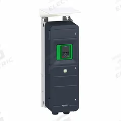 SCHNEIDER Variable Frequency Drive: In Phase Three, Out Phase Three, 60 hp, No Bypass, Programmable (MPN ATV650D45N4U). Key specifications — Style: Compact; Color: Black/Green; Output Phase: Three.