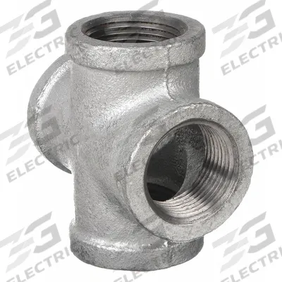 ANVIL Metal Pipe Cross: Cross, 300 psi @ 150°F, 1/2 in x 1/2 in x 1/2 in x 1/2 in - Medium-Pressure Threaded Pipe Fittings