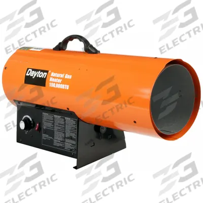 Dayton Portable Gas Torpedo Heater: 150,000 BtuH Heating Capacity Output - Direct-Fired Portable Gas Torpedo Heaters