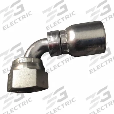 AEROQUIP Hydraulic Crimp Fitting: Steel x Steel, 90° Elbow, -12 For Hose Dash Size - Aeroquip Crimp Hydraulic Hose Fittings with ORS Connection