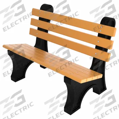 ULTRASITE Outdoor Bench: Comfort Park Avenue, 48 in Overall Lg, 33 1/2 in Overall Ht - Vandal Resistant Resinwood Benches