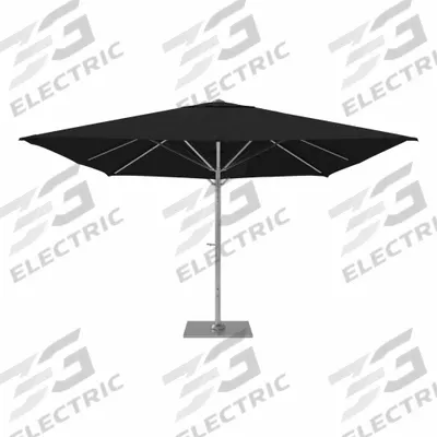 CALIFORNIA UMBRELLA Outdoor Umbrella: Black, Aluminum/Steel, Hand Crank - Rectangular Umbrellas