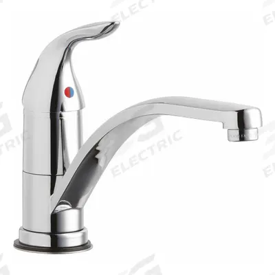 CHICAGO FAUCETS Low Arc Kitchen Faucet: 430, Brass, Single-Post, Deck, 1 Mounting Holes - Single-Post Kitchen Faucets
