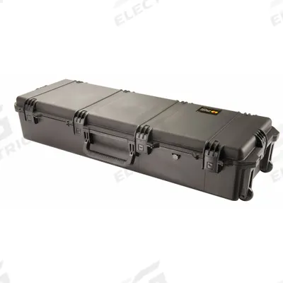 PELICAN Protective Case: 14 in x 44 in x 8 1/2 in, No Foam, Black, 2 Wheels - Heavy-Duty Long Cases