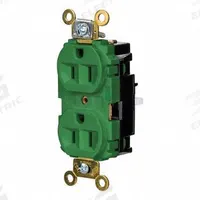 HUBBELL Receptacle: Duplex, 5-15, Green, 125V AC, 15 A, 2 Pole / 3 Wire (MPN HBL5262STGN)