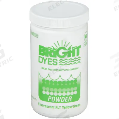 BRIGHT DYES Dye Tracer Powder: Yellow/Green, Water Tracing Dye, 3 to 6 min - Tracer Dye Powders