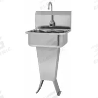 SANI-LAV Hands-Free Sink: 41 1/2 in Overall Ht, 17 in Bowl Lg, 7 in Bowl Dp, 2 gpm Flow Rate, Sensor (MPN ESB2-501L). Key specifications — Includes Side Splash: Side Splash Not Included; Power Source: Battery Powered; Brand: SANI-LAV.