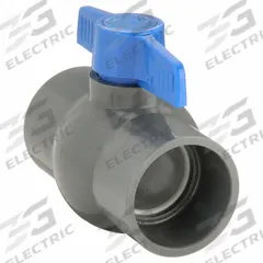 APPROVED VENDOR Manual Two-Way Ball Valve: 2 in, PVC, Straight, Socket x Socket, Full Port Ball Port (MPN 107-638-NPG). Key specifications — Brand: APPROVED VENDOR; Handle: Tee.