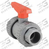 CHEMTROL Manual Two-Way Ball Valve: 2 in, CPVC, Straight, True Union Socket/True Union NPT, Lever (MPN U51TB-V 2). Key specifications — Brand: CHEMTROL; Handle: Lever.