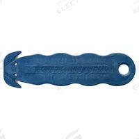 KLEVER Safety Cutter: 4 5/8 in Overall Lg, Contoured Handle, Textured, Stainless Steel, Blue, 10 PK (MPN KCJ-1SSMDX). Key specifications — attr307620: Blue; attr307617: Contoured; attr307618: Textured; attr307619: Stainless Steel; attr307627: Anti-Microbial; attr324885: KLEVER.