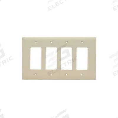 LEGRAND Wall Plate: Decorator-Rocker, 4 Gang, Brown - General Purpose Wall Plates
