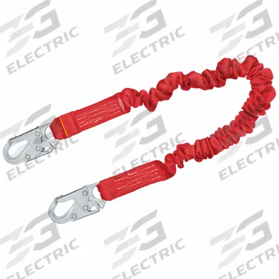 3M PROTECTA Shock-Absorbing Lanyard: Tubular Webbing, Steel Snap Hook, Steel Snap Hook - General Fall Protection Shock-Absorbing Lanyards