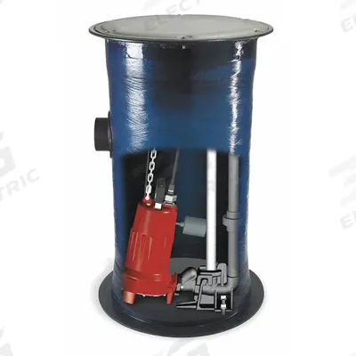 LIBERTY PUMPS Grinder Pump System: Fiberglass, 2 hp, 208/230V AC, 50 gpm @ 10' of Head - Simplex Sewage Grinder Pump Packages