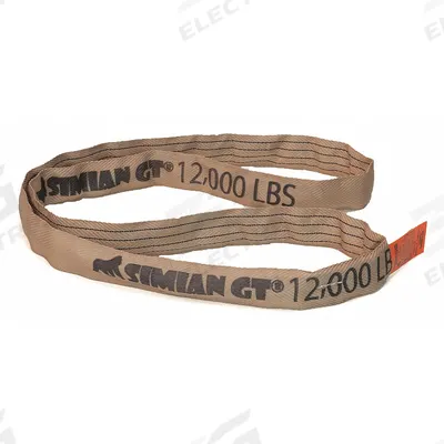 STREN-FLEX SIMIAN GT Round Sling: Type 5, Polyester, Nylon, 20 ft Sling Lg - Abrasion-Resistant Endless Round Slings