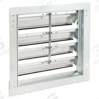 17"H-W 5.75"L Alu Wall Backdraft Dampr: For 12 in Fan, Single Panel, 17 in H, 17 in W, 2 1/2 in D (MPN 53DR10). Key specifications — Airflow Direction: Horizontal; Blade Type: Flat Blade; Brand: DAYTON; Maximum Air Velocity: 2500 fpm; Mounting Position: Vertical.