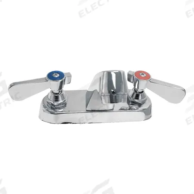 ADVANCE TABCO Faucet: Brass, Chrome Finish, 1 gpm Flow Rate, Arc, Wristblade - Centerset Handle Bathroom Faucets