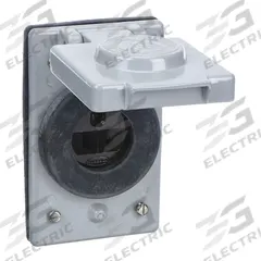 APPLETON ELECTRIC Weatherproof Cover with Receptacle: Single, 6-20, Gray, 250V AC, 20 A (MPN FSKJ6-20)