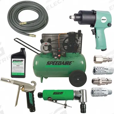 SPEEDAIRE Portable Air Compressor Combo with Accessories: Oil Lubricated, 20 gal - Portable Electric Air Compressor Combo Kits