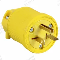 APPROVED VENDOR Straight Blade Plug: 6-20P, 250V AC, 20 A, 2 Pole, 3 Blade, Yellow (MPN P620DF)