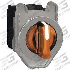 SCHNEIDER Selector Switch: 30 mm Panel Mounting Size, 3 Positions, Short Lever, 1NO/1NC, Metallic (MPN XB4FK135B5). Key specifications — AC Contact Rating: 3 A @ 240 V; Action: Maintained/Maintained/Maintained; Cam: No Cam Included; DC Contact Rating: 0.27 A @ 250 V; Hazardous Location Specification: Not Rated; Operator Head Material: Plastic; Operator Head Type: Short-Handled Knob; Operator Illumination: Illuminated.