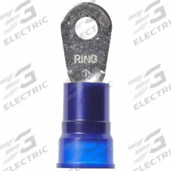 3M Ring Terminal: Blue, Nylon Insulation, #10 Stud Size, 6 AWG to 6 AWG Wire Sizes, 1,000 V (MPN MN6-10R/SK). Key specifications — attr1308027: 3M.