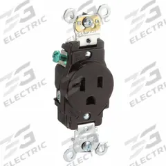 LEVITON Receptacle: Single, 5-20, Brown, 125V AC, 20 A, 2 Pole / 3 Wire (MPN 5361)